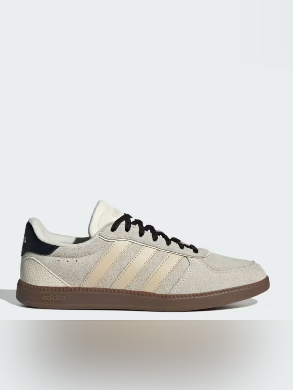 New Women's adidas Breaknet Beige Suede. Black Lace Sneakers and Gum Sole. 7